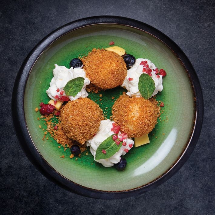 Túrógombóc narancsos habbal